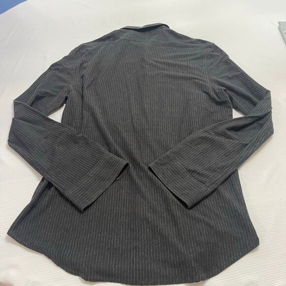 Ralph Lauren Black Label Men’s Dark Grey Stripe Button Up Shirt Size Large - Picture 7 of 8